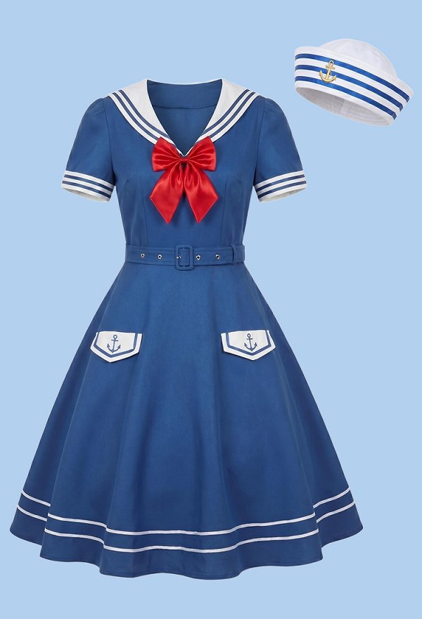 レディース 1950s セーラー ワンピース