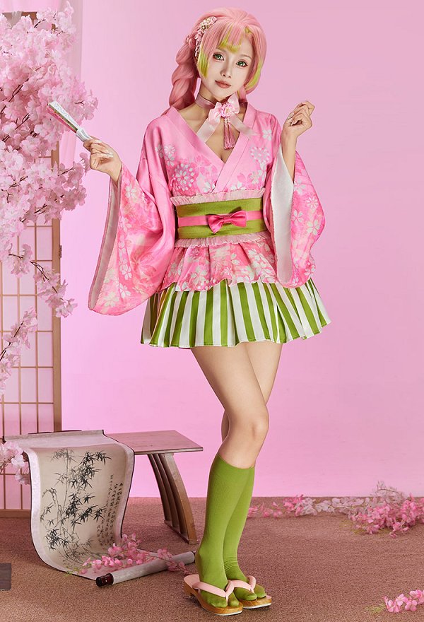 鬼滅の刃 甘露寺蜜璃 コスプレ 同人 和風 浴衣 鬼滅の刃 甘露寺蜜璃 コスプレ 同人 和風 浴衣