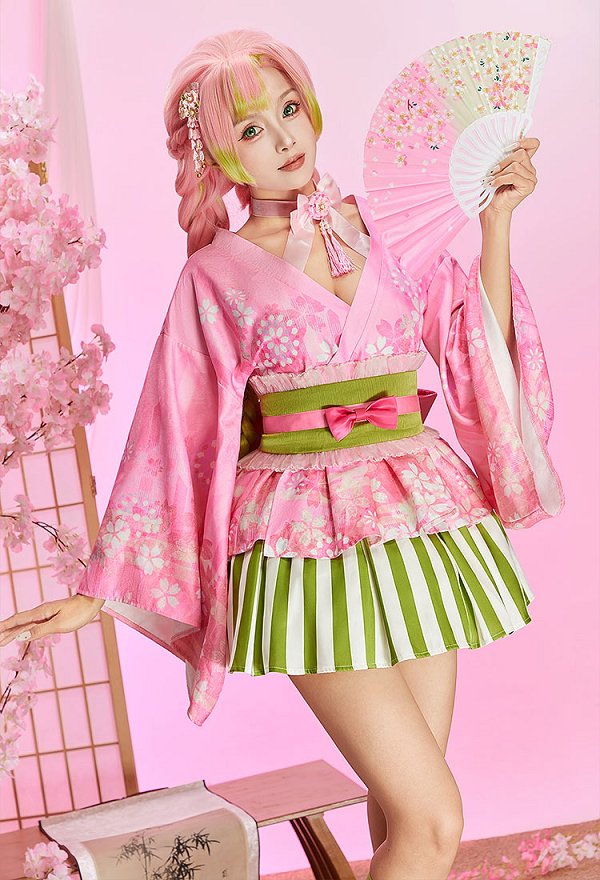 鬼滅の刃 甘露寺蜜璃 コスプレ 同人 和風 浴衣 鬼滅の刃 甘露寺蜜璃 コスプレ 同人 和風 浴衣