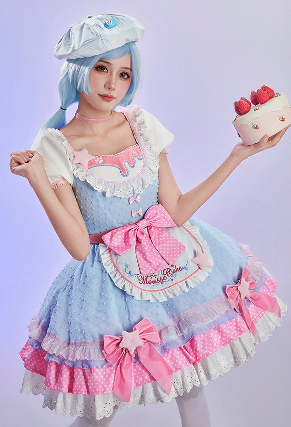 ポムポムプリン 擬人化 コスプレ カジュアル ロリータ ドレス ピンク色