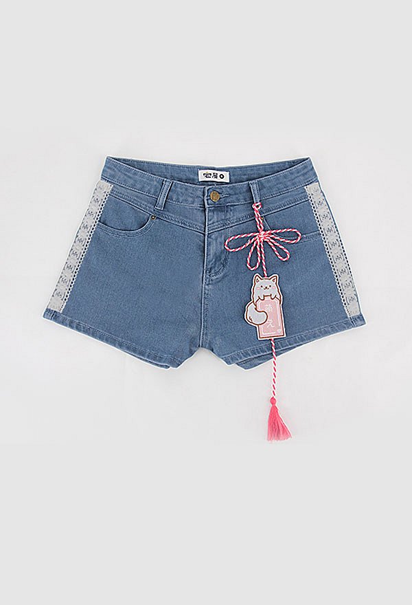 可愛い デニムショートパンツ