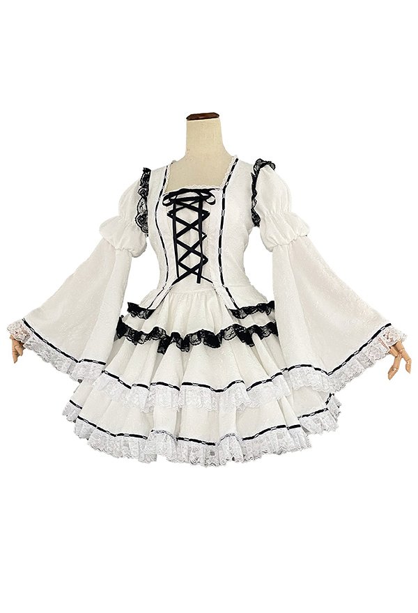 しゅごキャラ!月詠歌唄 白い ロリータドレス コスプレ 衣装 しゅごキャラ!月詠歌唄 白い ロリータドレス コスプレ 衣装