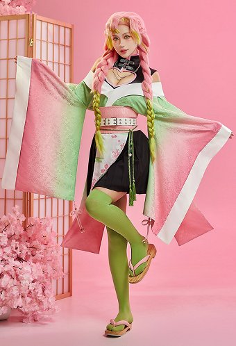 鬼滅の刃 甘露寺蜜璃 コスプレ 同人 和風 カジュアル