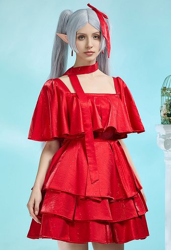 葬送のフリーレン フリーレン コスプレ 赤ドレス