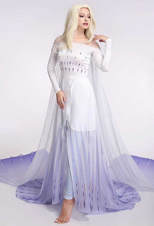 アナと雪の女王2 エルサ コスプレ衣装 白いドレス