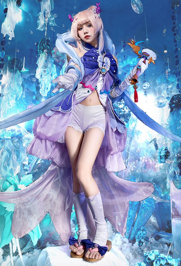 原神 珊瑚宮心海 さんごのみやここみ 魔法少女 (illustration by AKUO)コスプレ 衣装 コラボ製品