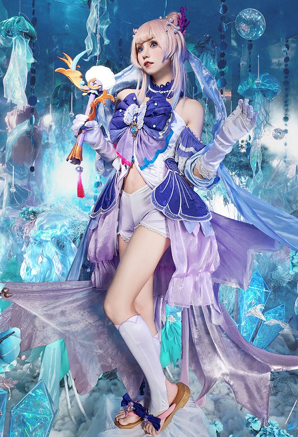 原神 珊瑚宮心海 さんごのみやここみ 魔法少女 (illustration by AKUO)コスプレ 衣装 コラボ製品