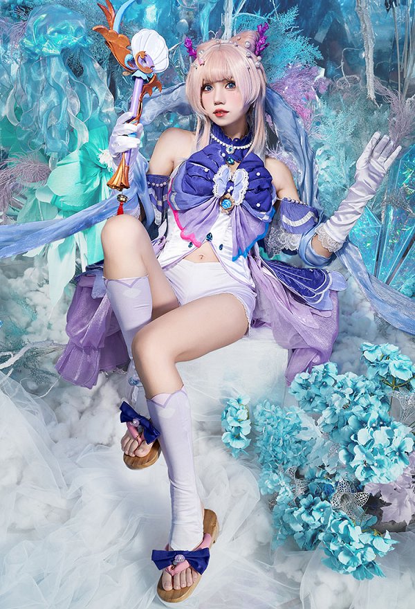原神 珊瑚宮心海 さんごのみやここみ 魔法少女 (illustration by AKUO)コスプレ 衣装 コラボ製品
