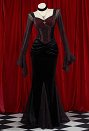ハロウィン ヴァンパイア コスプレ ゴシック 黒赤ドレス