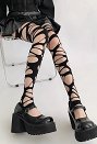 シック 網タイツ パンク風 黒色 ストッキング