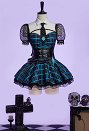 ゴシック風 コスプレ カジュアル 青黒 ドレス