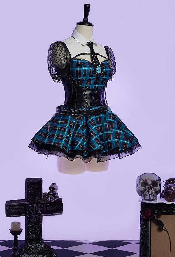 ゴシック風 コスプレ カジュアル 青黒 ドレス ゴシック風 コスプレ カジュアル 青黒 ドレス