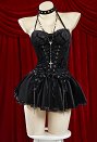 ハロウィーン コスプレ ゴシック 黒色 コルセット スカート
