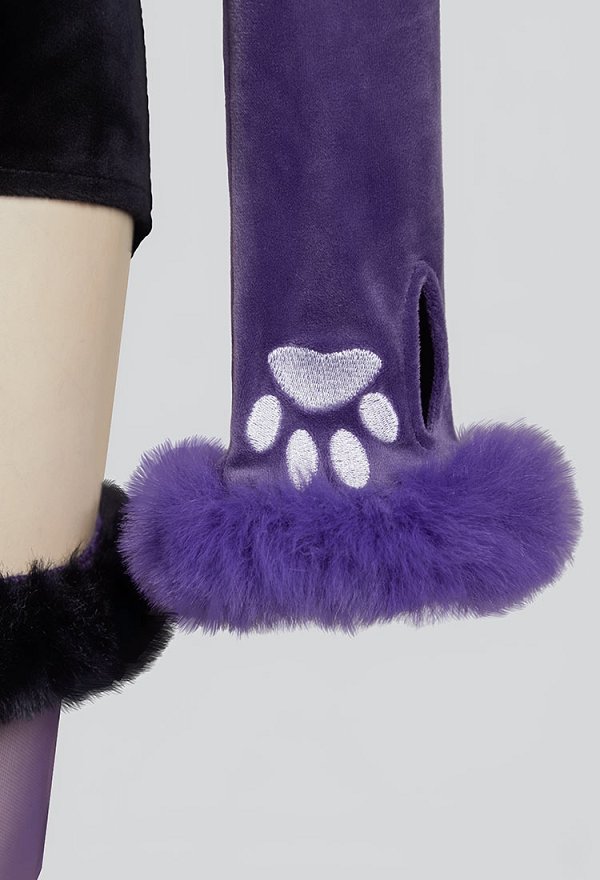 白紫 猫 セクシー コスプレ ゴシック風 ホームウェア