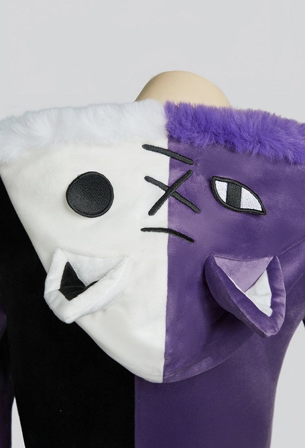 白紫 猫 セクシー コスプレ ゴシック風 ホームウェア