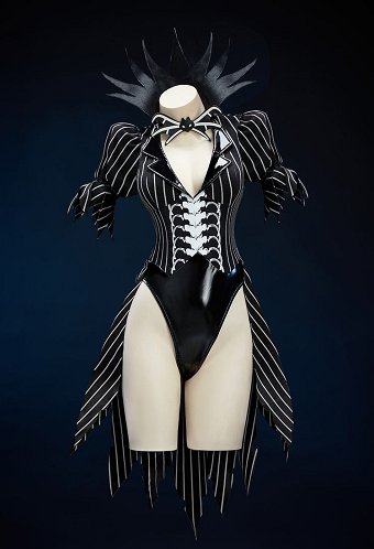 ジャック・スケリントン セクシー コスプレ 黒白縞模様 ハロウィン ボディースーツ