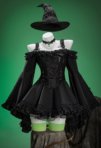 ウィキッド ふたりの魔女 エルファバ コスプレ 同人 ゴシック風 ワンピース