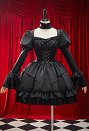 ヴィクトリアン・ゴシック風 ブラック ロリータ ワンピース
