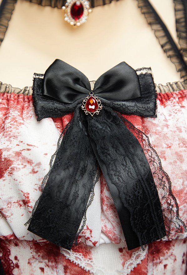 ハロウィン ブラッディーメイドセット 血痕プリントワンピース＆エプロン