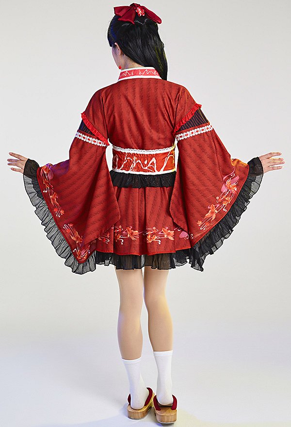 花火大会 金魚柄 和服