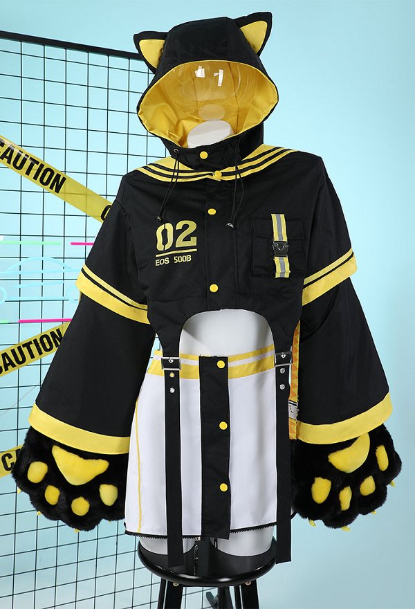 鏡音リン・レン パーカー 洋服 肉球 手袋付き 黄色 鏡音リン・レン パーカー 洋服 肉球 手袋付き 黄色
