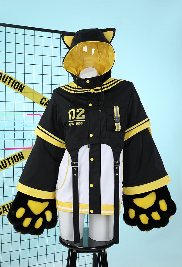 鏡音リン・レン パーカー 洋服 肉球 手袋付き 黄色 鏡音リン・レン パーカー 洋服 肉球 手袋付き 黄色