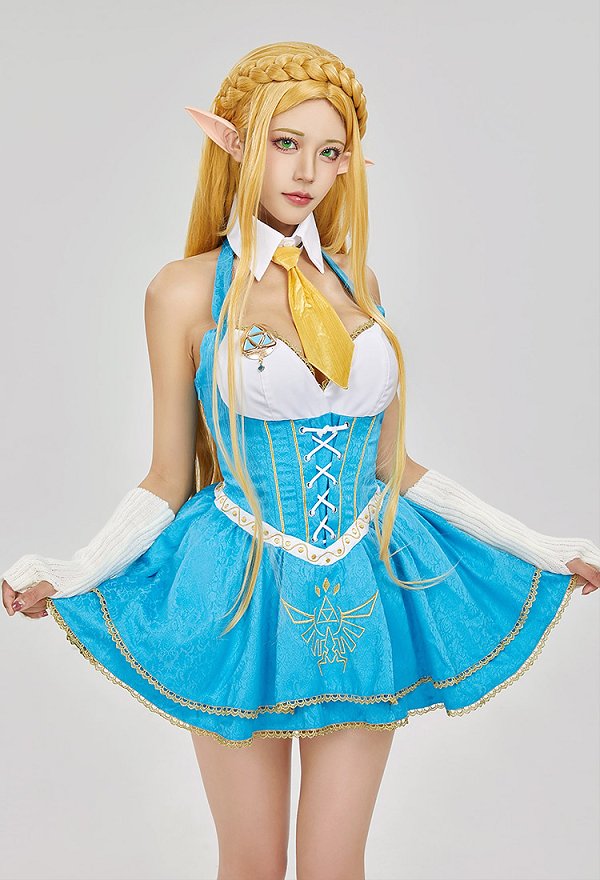 ゼルダ 制服 可愛い 洋服 ドレス 青色
