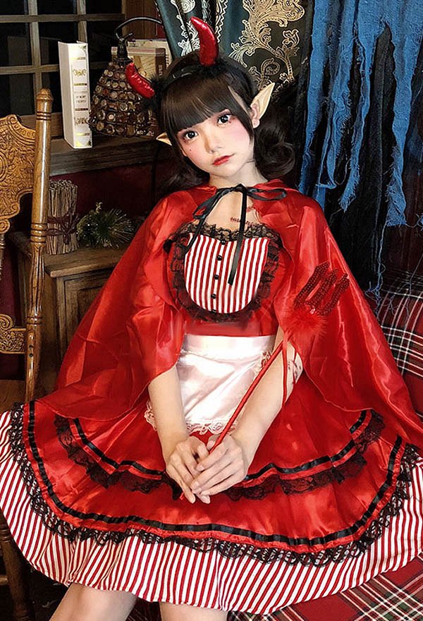 女性 ハロウィン メイドドレス コスチューム ゴシック ヴァンパイアスタイル 赤いスリップドレス ロングケープ 女性 ハロウィン メイドドレス コスチューム ゴシック ヴァンパイアスタイル 赤いスリップドレス ロングケープ