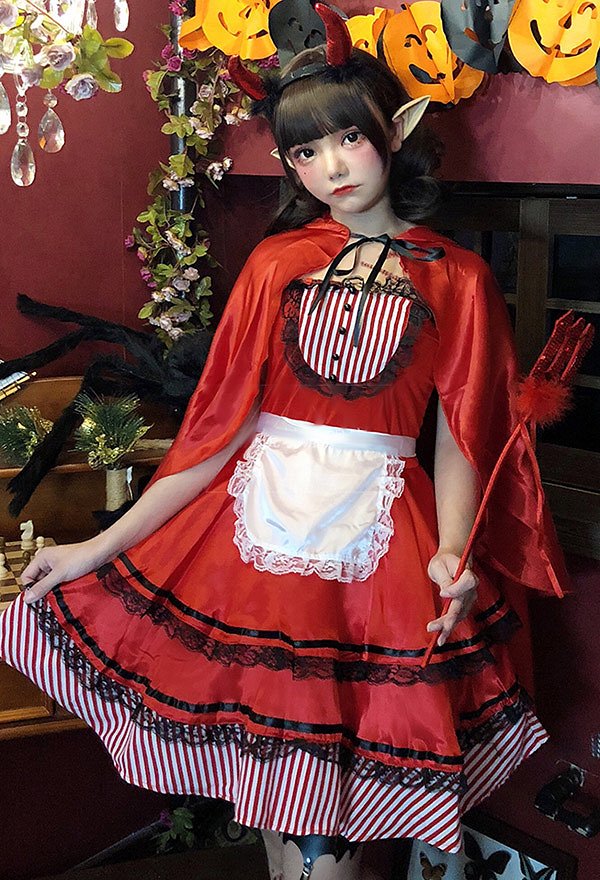 女性 ハロウィン メイドドレス コスチューム ゴシック ヴァンパイアスタイル 赤いスリップドレス ロングケープ 女性 ハロウィン メイドドレス コスチューム ゴシック ヴァンパイアスタイル 赤いスリップドレス ロングケープ