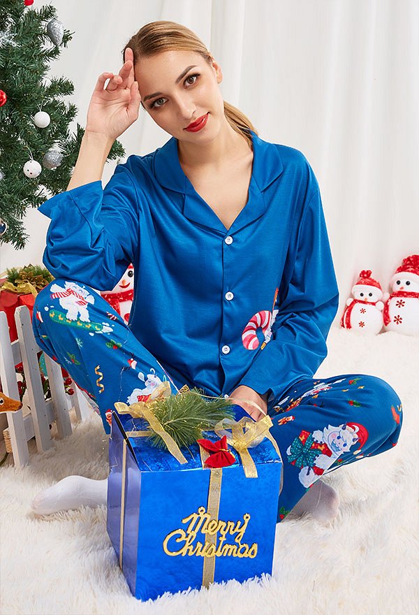 クリスマス女性大人漫画杖パターン長袖平織りパジャマセットパジャマラウンジセットパンツコスチューム2ピース衣装 クリスマス女性大人漫画杖パターン長袖平織りパジャマセットパジャマラウンジセットパンツコスチューム2ピース衣装