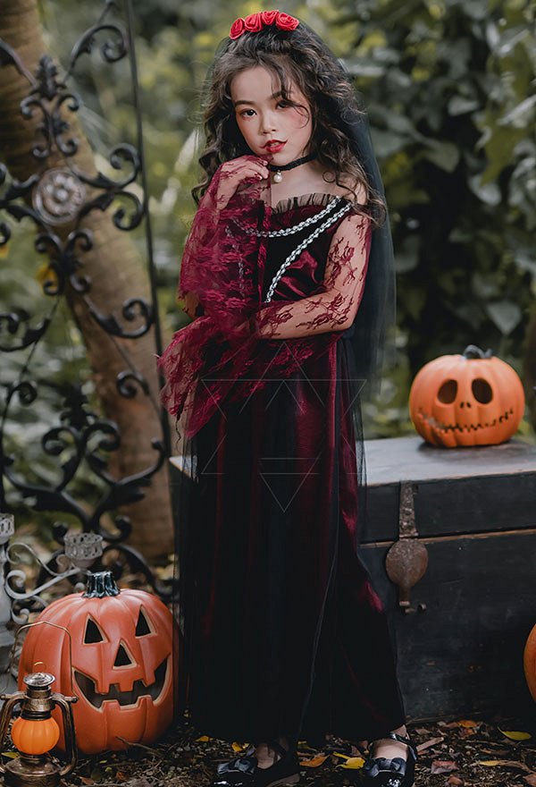 ハロウィンとクリスマスのための子供魔女ゾンビ花嫁ハロウィンコスチュームドレス
