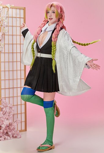 鬼滅の刃 甘露寺蜜璃 鬼殺隊隊服 コスプレ 衣装