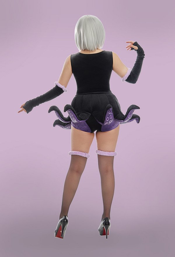 レディース ウルスラ風 ボア オールインワン タコ足 スカート コスプレ セット