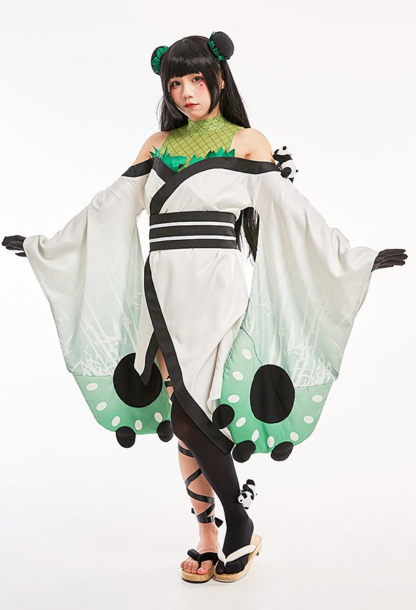 パンダ コスプレ 衣装 ワンピース 和式 パンダ コスプレ 衣装 ワンピース 和式