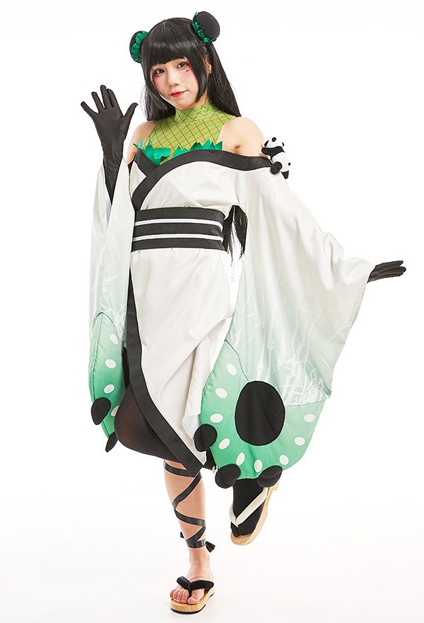 パンダ コスプレ 衣装 ワンピース 和式 パンダ コスプレ 衣装 ワンピース 和式