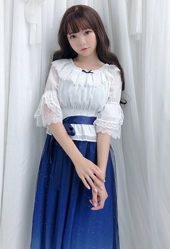 日本 ロリータ ワンピース 夏 星空 グラデーション JSK スリング メッシュ ドレス