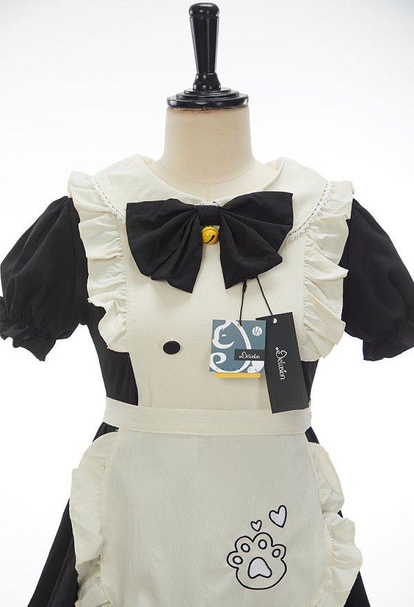 三分妄想 可愛い メイド服 襟付き ワンピース コスプレ 衣装