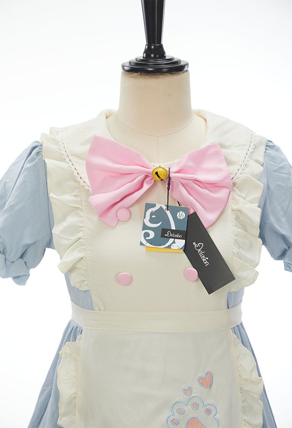 三分妄想 かわいい メイド服 青色 ロリータ ドレス コスプレ 衣装 三分妄想 かわいい メイド服 青色 ロリータ ドレス コスプレ 衣装