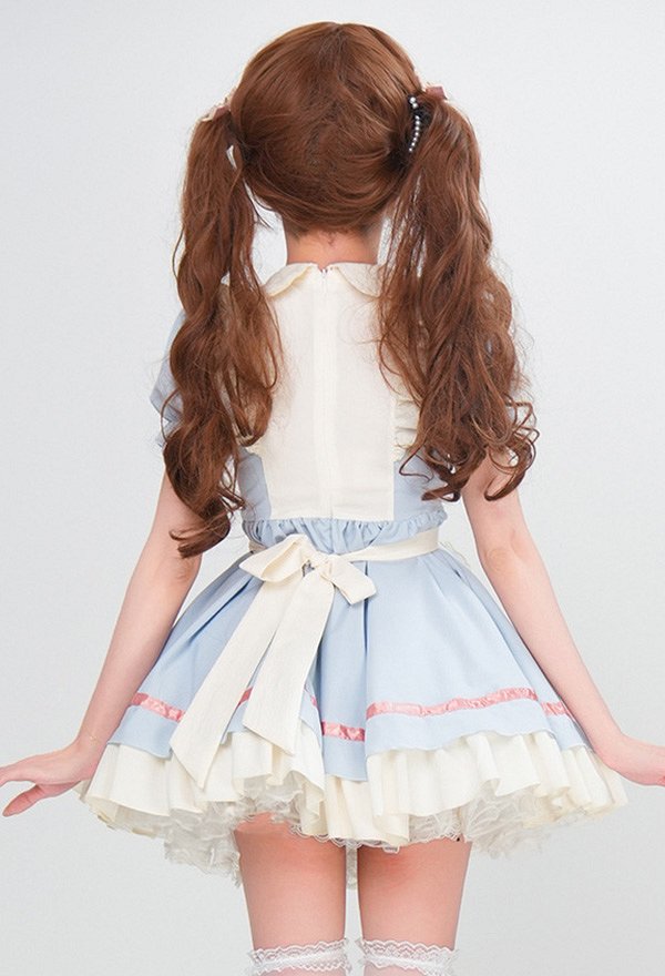 三分妄想 かわいい メイド服 青色 ロリータ ドレス コスプレ 衣装 三分妄想 かわいい メイド服 青色 ロリータ ドレス コスプレ 衣装