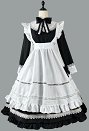 長袖 メイド服 長裾 ドレス