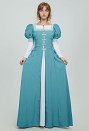 中世 エルフ 妖精  青緑色 ワンピース コスプレ 衣装