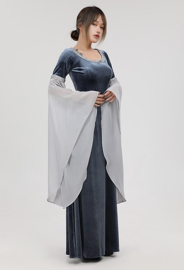 中世 エルフ 妖精 グレー ワンピース コスプレ 衣装 中世 エルフ 妖精 グレー ワンピース コスプレ 衣装