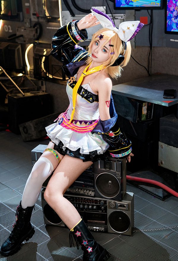 VOCALOID 鏡音リンコスプレ MuseDashコスプレ衣装 鏡音リン コスプレ 衣装 -「Muse Dash」×「ミク」 鏡音リン コスプレ