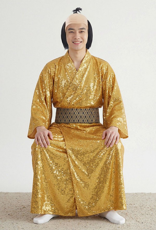 松平 健 コスプレ 衣装 マツケンサンバ 風 黄金色 着物