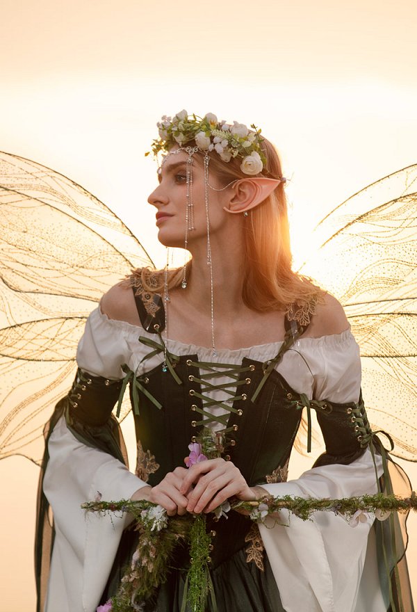 中世 エルフ 妖精 コスプレ コルセット ワンピース 緑色 中世 エルフ 妖精 コスプレ コルセット ワンピース 緑色