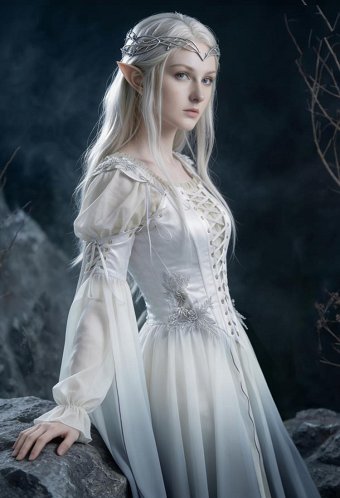 中世 エルフ 妖精 コスプレ コルセット ワンピース 白灰色
