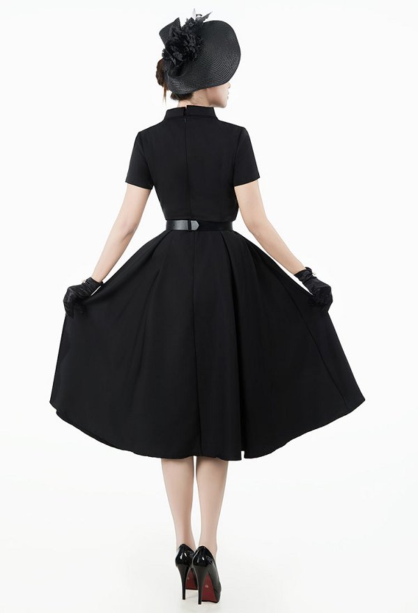 中世 1950s ヴィンテージ 黒色 カクテルドレス
