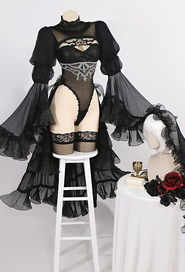 ニーア オートマタ 2B 黒・同人花嫁(illustration by SakimichanArt) コスプレ 衣装