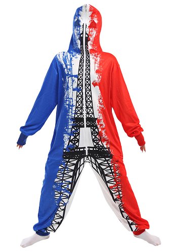 ハロウィン コスプレ 衣装 フランスの国旗柄 パジャマ