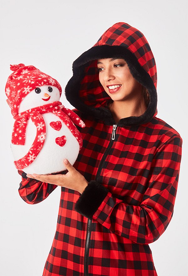 クリスマス コスプレ パジャマ 赤黒色 チェーク柄